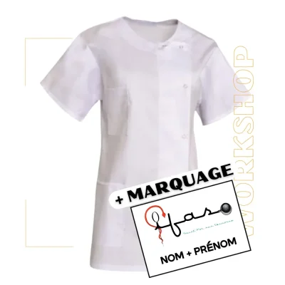 Tunique NOEMIE Blanche + Marquage
